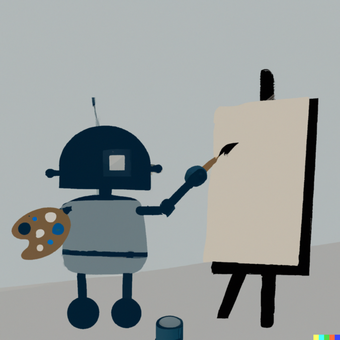 robot painting on canvas